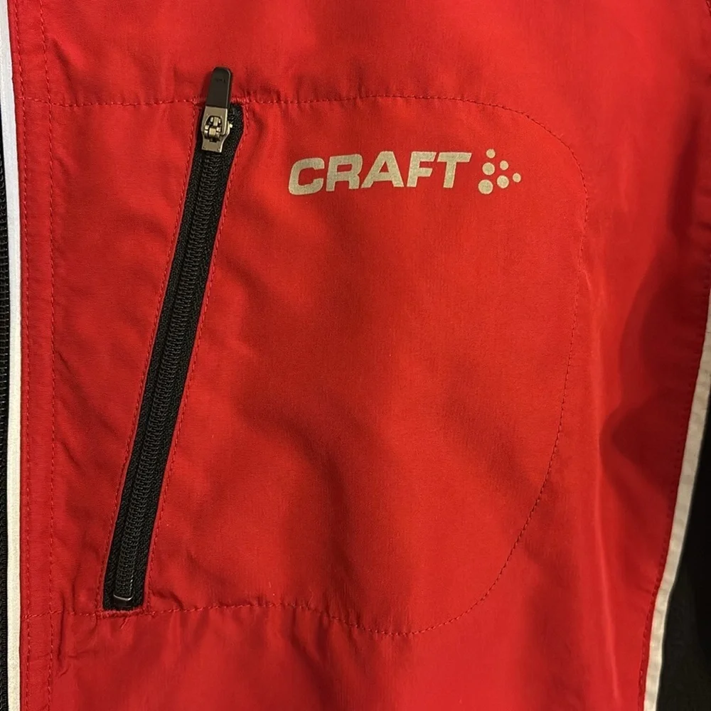 Craft Women’s Red and Gray Performance Windbreaker Jacket. Size M